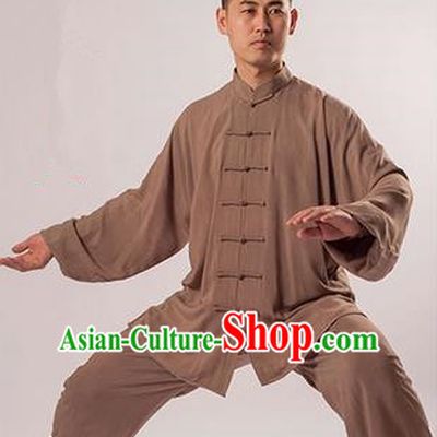 Top Noil Poplin Kung Fu Costume Martial Arts Kung Fu Training Uniform Gongfu Shaolin Wushu Clothing Tai Chi Taiji Teacher Suits Uniforms for Men
