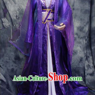 Chinese Ancient Cosplay Costumes, Chinese Traditional Embroidered Clothes, Ancient Chinese Cosplay Swordsman Knight Costume Complete Set for Men