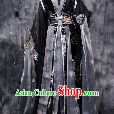 Chinese Ancient Cosplay Costumes, Chinese Traditional Embroidered Royal Prince Clothes, Ancient Chinese Cosplay Swordsman Knight Costume Complete Set for Men