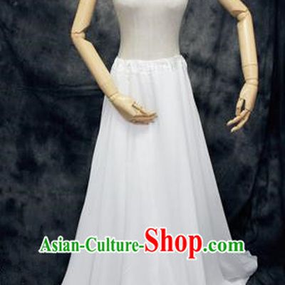 Chinese Ancient Cosplay Costumes, Chinese Traditional Clothes Double-Deck Base Skirts, Ancient Chinese Cosplay Chiffon Skirt for Women