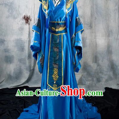 Chinese Ancient Cosplay Costumes, Chinese Traditional Embroidered Prince Clothes, Ancient Chinese Cosplay Swordsman Knight Costume Complete Set For Men