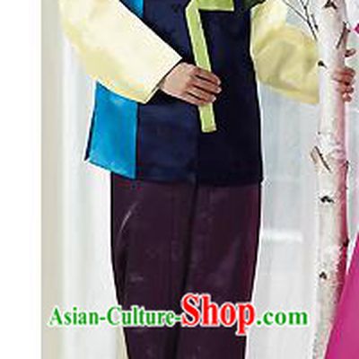 Traditional Korean Costumes Bridegroom Formal Attire Ceremonial Cloth, Asian Korea Hanbok Embroidered Clothing for Men