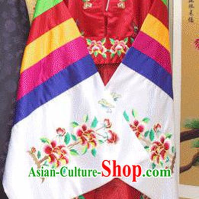 Traditional Korean Costumes Palace Lady Formal Attire Ceremonial Wedding Dress, Asian Korea Hanbok Court Bride Embroidered Clothing for Women