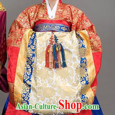 Traditional Korean Costumes Bride Formal Attire Ceremonial Palace Lady Full Dress, Korea Court Embroidered Wedding Clothing for Women
