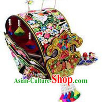 Traditional Korean Palace Lady Hair Accessories Hair Crown, Asian Korea Hanbok Bride Embroidered Headband Headwear for Women