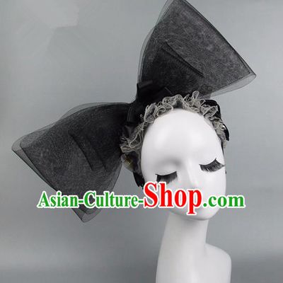 Top Grade Handmade Fancy Ball Hair Accessories Model Show Bowknot Hair Clasp, Baroque Style Deluxe Headwear for Women