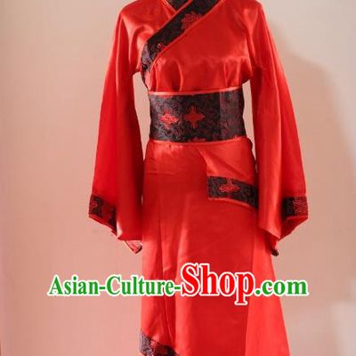 Traditional Ancient Chinese Princess Wedding Costume, Asian Chinese Han Dynasty Palace Lady Bride Red Dress Clothing for Women