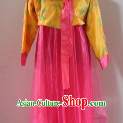 Traditional Chinese Korean Costumes, Asian Women Opening Hanbok Pink Dress for Women