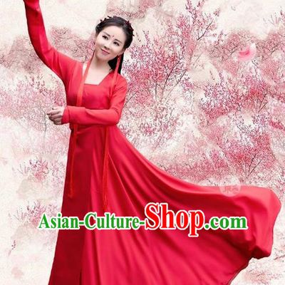 Traditional Chinese Ancient Palace Lady Wedding Embroidered Costume, China Ten great III of peach blossom Princess Peri Red Dress Clothing
