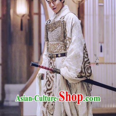 Traditional Chinese Tang Dynasty General Prince Embroidered Costume, Asian China Ancient Swordsman Clothing Complete Set