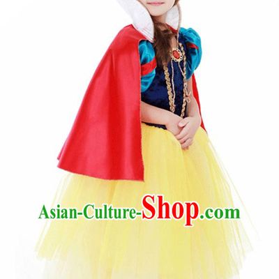 Children Modern Dance Costume Embroidery Christmas Dress, Ceremonial Occasions Performance Princess Veil Full Dress for Girls
