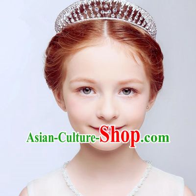 Handmade Children Hair Accessories Hair Clasp, Princess Halloween Model Show Royal Crown Headwear for Kids