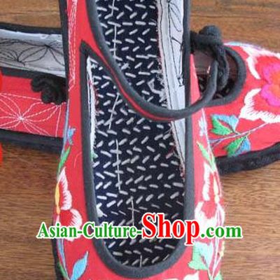 Asian Chinese Shoes Wedding Shoes Embroidered Red Shoes, Traditional China Princess Shoes Hanfu Shoes Embroidered Shoes