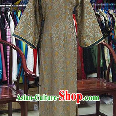 Traditional Ancient Chinese Imperial Consort Costume, Chinese Qing Dynasty Manchu Palace Lady Embroidered Dress Clothing for Women