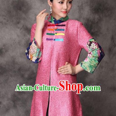 Traditional Chinese National Costume Elegant Hanfu Cheongsam Jacket, China Tang Suit Plated Buttons Chirpaur Coat for Women