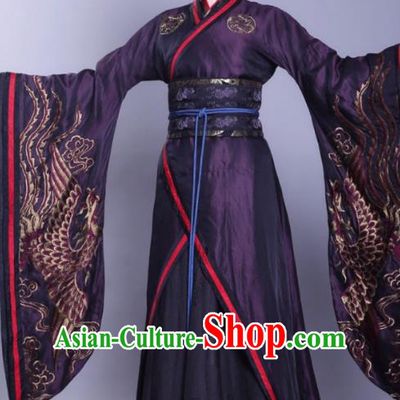 Asian China Han Dynasty Imperial Empress Hanfu Costume and Headpiece Complete Set, Traditional Chinese Ancient Palace Queen Clothing for Women