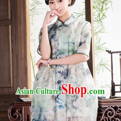 Traditional Ancient Chinese Young Lady Retro Cheongsam Coat, Asian Republic of China Qipao Tang Suit Jacket for Women
