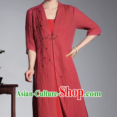 Top Grade Asian Republic of China Plated Buttons Silk Cheongsam Embroidered Cardigan, Traditional Chinese Tang Suit Qipao Dress for Women