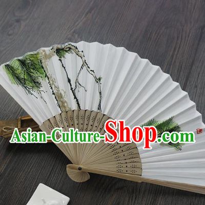 Traditional Chinese Printing Folding Fans, China Handmade Hanfu Paper Fan for Women