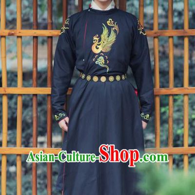 Asian China Tang Dynasty Swordsman Costume, Traditional Chinese Ancient Imperial Bodyguard Hanfu Clothing for Men