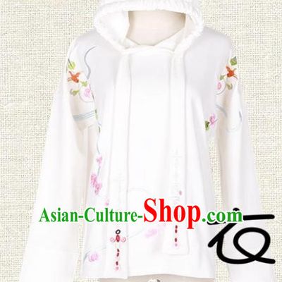 Asian China Ming Dynasty Princess Costume Embroidered Blouse, Traditional Ancient Chinese Palace Lady Embroidery Skirt Clothing for Women