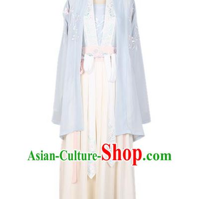 Asian China Song Dynasty Princess Embroidered Costume Complete Set, Traditional Ancient Chinese Palace Lady Embroidery Clothing for Women