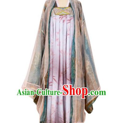 Asian China Tang Dynasty Imperial Concubine Clothing, Traditional Ancient Chinese Palace Princess Hanfu Clothing for Women