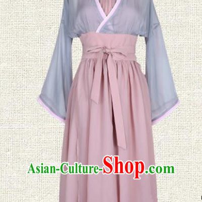 Asian China Tang Dynasty Fairy Embroidered Clothing Complete Set, Traditional Ancient Chinese Palace Lady Hanfu Costume for Women