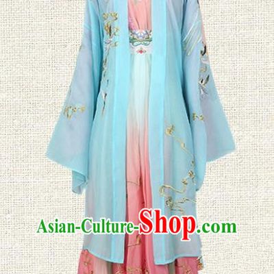 Asian China Song Dynasty Princess Embroidered Clothing Complete Set, Traditional Ancient Chinese Palace Lady Hanfu Green BeiZi Costume for Women