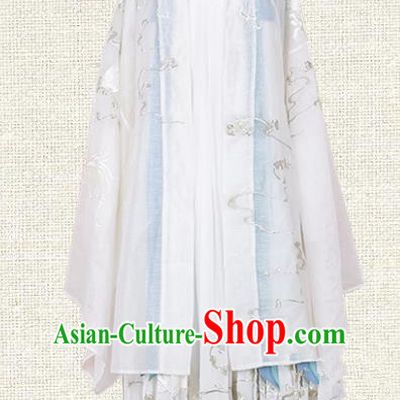 Asian China Tang Dynasty Princess Embroidered Clothing Complete Set, Traditional Ancient Chinese Palace Lady Hanfu Costume for Women