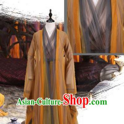 Traditional Ancient Chinese Imperial Consort Fairy Costume, Elegant Hanfu Clothing Chinese Tang Dynasty Empress Brown Clothing for Women