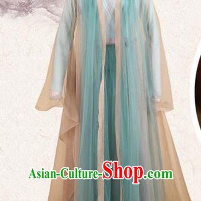 Traditional Ancient Chinese Imperial Consort Fairy Costume, Elegant Hanfu Clothing Chinese Tang Dynasty Empress Green Clothing for Women