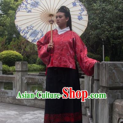 Traditional Ancient Chinese Imperial Consort Costume Red Blouse and Skirt, Asian China Ming Dynasty Imperial Empress Embroidered Clothing for Women