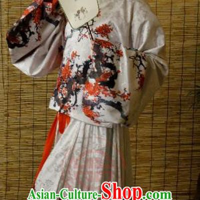 Traditional Chinese Ancient Young Lady Printing Costume, Asian China Ming Dynasty Imperial Concubine Hanfu Clothing for Women