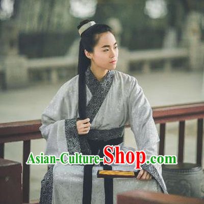 Traditional Ancient Chinese Hanfu Embroidered Costume, Asian China Han Dynasty Imperial Prince Robe Clothing for Men