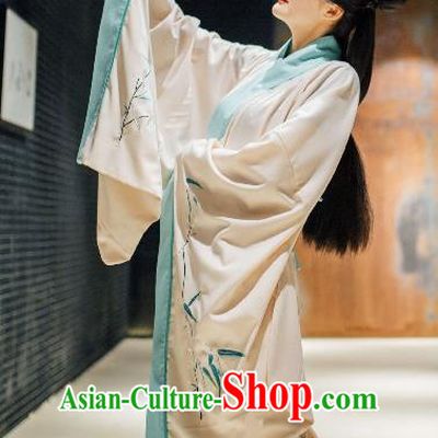Traditional Chinese Ancient Costume Palace Lady Embroidered Bamboo Cloak, Asian China Han Dynasty Imperial Princess Cardigan Clothing for Women