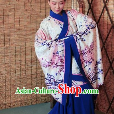 Traditional Chinese Ancient Young Lady Printing Costume Pink Curve Bottom, Asian China Han Dynasty Imperial Concubine Hanfu Clothing for Women