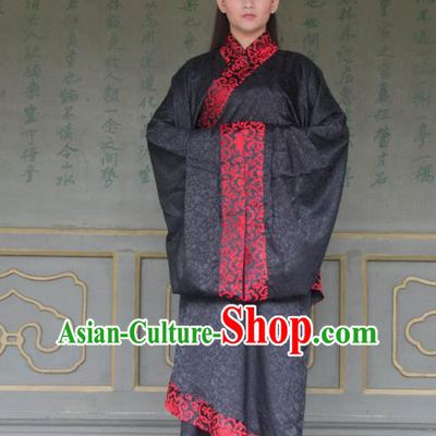 Traditional Ancient Chinese Princess Hanfu Costume Black Curve Bottom, Asian China Han Dynasty Palace Lady Dress Clothing for Women