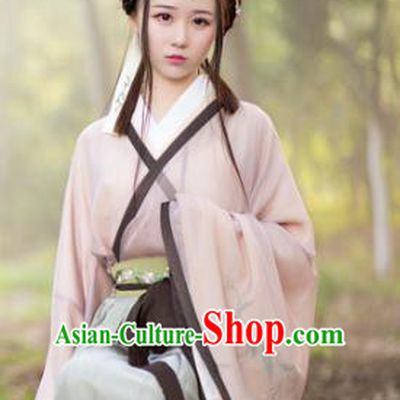 Traditional Ancient Chinese Young Lady Embroidered Costume, Asian China Jin Dynasty Princess Hanfu Clothing for Women