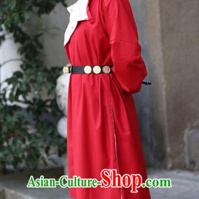 Traditional Ancient Chinese Tang Dynasty Palace Lady Costume Red Robe, Elegant Hanfu Clothing Chinese Dress Clothing for Women