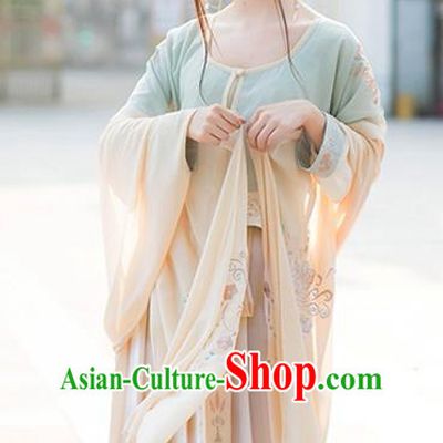 Traditional Chinese Tang Dynasty Palace Lady Hanfu Costume Blouse and Skirt, Asian China Ancient Princess Clothing for Women