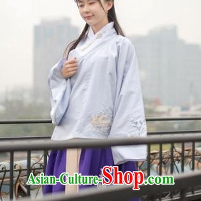 Traditional Chinese Ming Dynasty Palace Lady Hanfu Costume, Asian China Ancient Princess Dress Embroidered Clothing for Women