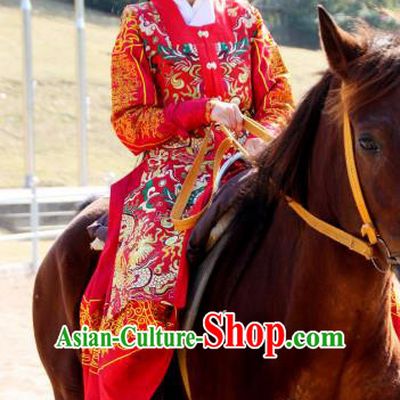 Traditional Ancient Chinese Swordsman Hanfu Costume Embroidered Red Robe, Asian China Ming Dynasty Imperial Guards Clothing for Women