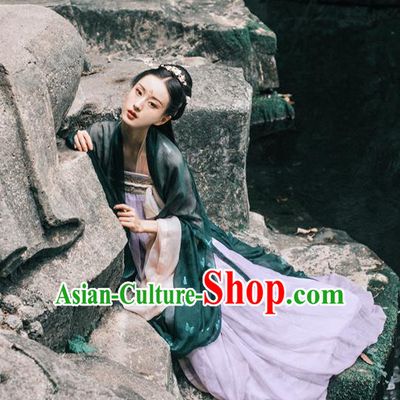 Traditional Chinese Ancient Costume Imperial Concubine Green Cardigan and Skirt, Asian China Tang Dynasty Palace Lady Clothing for Women