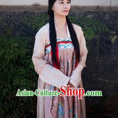 Traditional Chinese Ancient Costume Imperial Concubine Slip Skirt, Asian China Tang Dynasty Palace Lady Clothing for Women