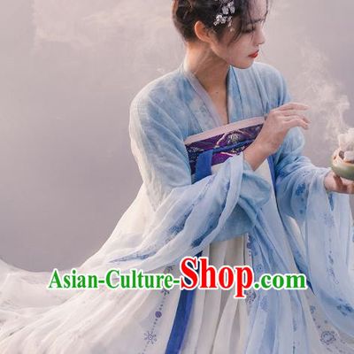 Traditional Chinese Ancient Costume Imperial Concubine Silk Blouse and Slip Skirt, Asian China Tang Dynasty Palace Lady Clothing for Women