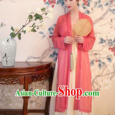 Traditional Chinese Ancient Costume Imperial Concubine Pink Beizi Complete Set, Asian China Song Dynasty Palace Lady Clothing for Women