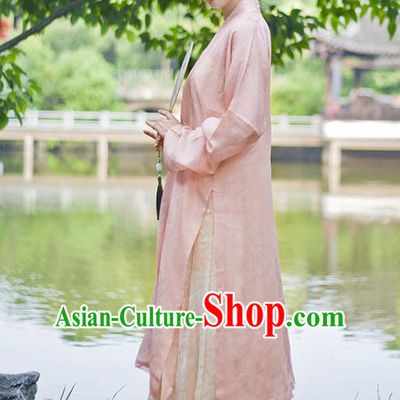 Traditional Chinese Ancient Costume Princess Embroidered Pink Cardigan, Asian China Song Dynasty Nobility Lady Hanfu Clothing for Women