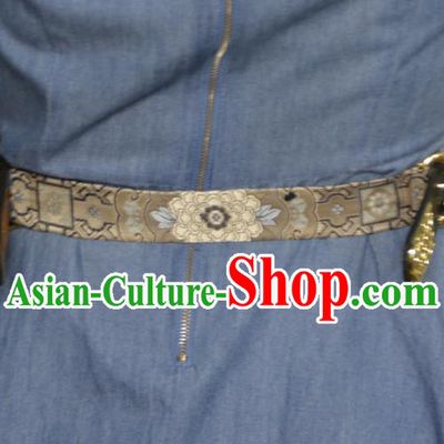 Traditional Ancient Chinese Hanfu Black Belts, Asian China Song Dynasty Imperial Guards Leather Waistband for Men