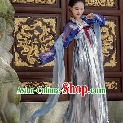 Traditional Chinese Ancient Costume Princess Silk Slip Skirt, Asian China Tang Dynasty Palace Lady Hanfu Dress Clothing for Women